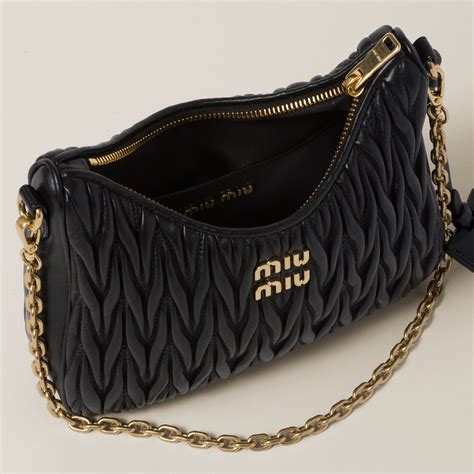 miu miu matelasse nappa|Black Matelassé Nappa Leather Shoulder Bag .